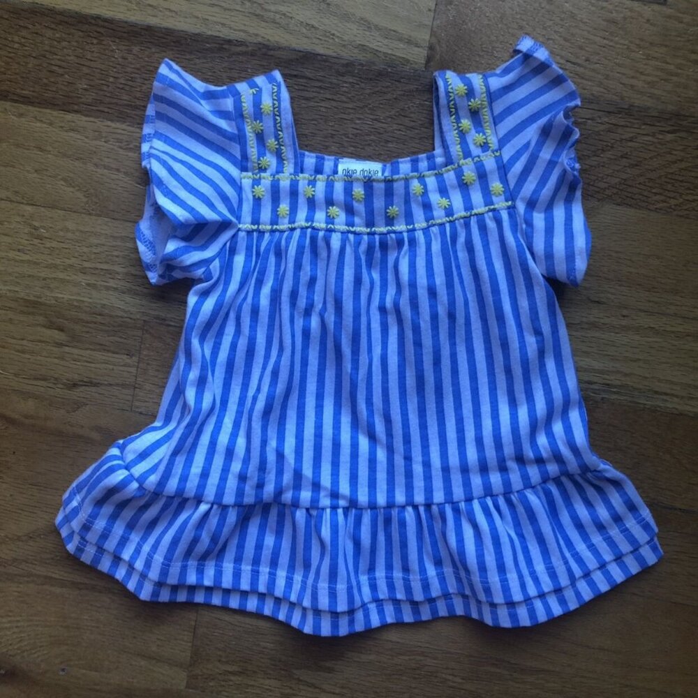 Okie Dokie 3M Blue Striped Dress